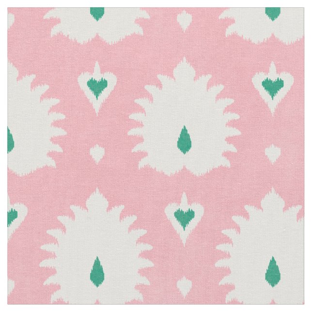 Tissu motif moderne chic de ikat rose pastel (Fermer)