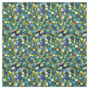 Tissu Motif moderne contemporaine peinte à la main verte