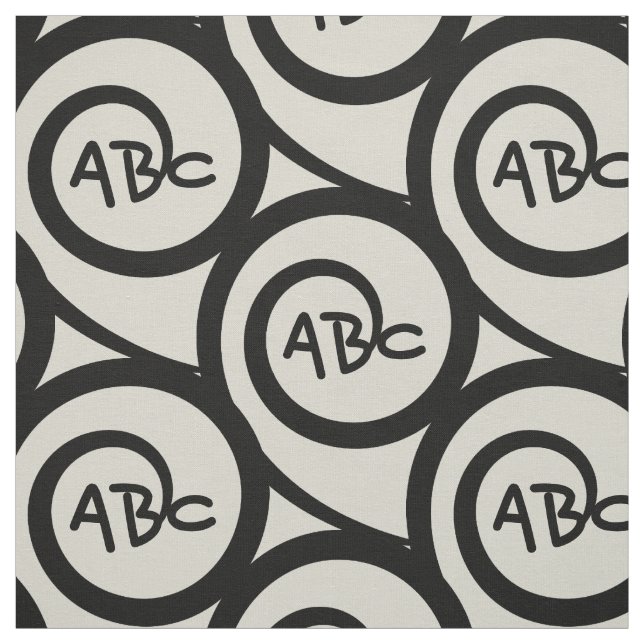 Tissu Motif moderne de spirale de monogramme de graffiti (Échantillon)