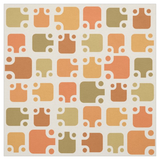 Tissu Motif moderne du milieu du siècle Ochre (Échantillon)