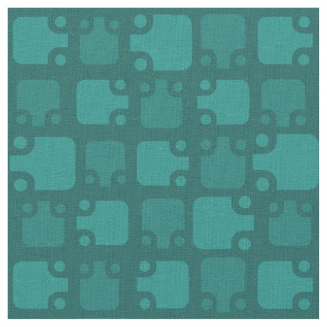Tissu Motif moderne du milieu du siècle Turquoise (Fermer)