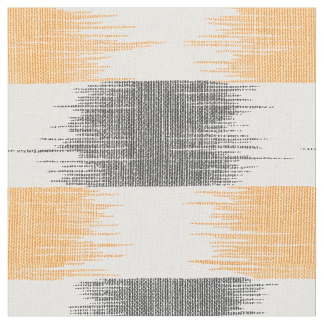 Tissu Motif moderne orange gris blanc rayé (Fermer)