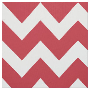 Tissu Motif moderne rouge et blanc Chevron Stripes