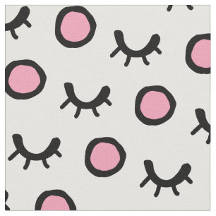 Tissu Motif moderne tendance scandinave fermé yeux fermé