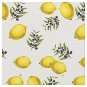Tissu Motif Moderne Vintage Citron & Olive