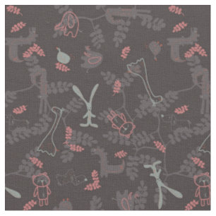 Tissu motif montrant les animaux 1 de bébé
