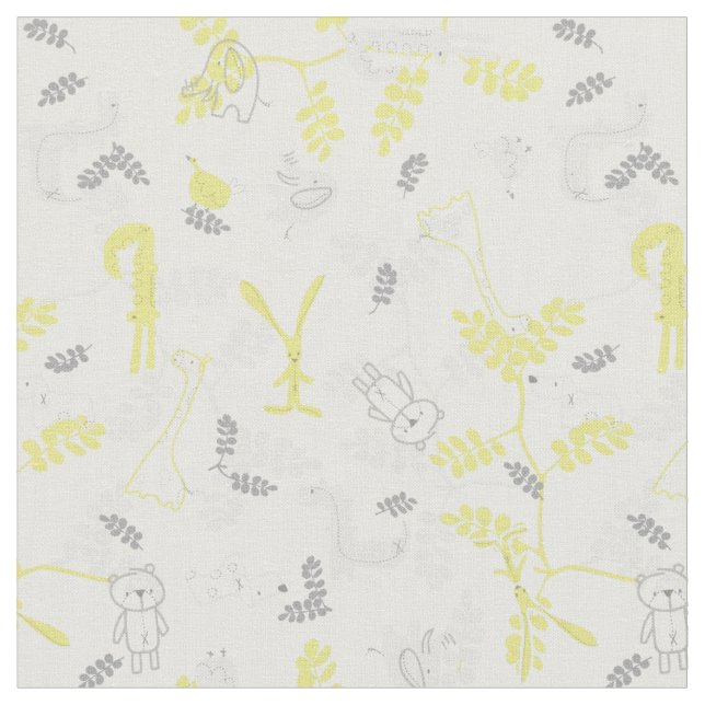Tissu motif montrant les animaux 2 de bébé (Fermer)