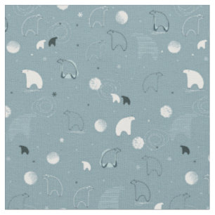 Tissu motif montrant un polaire mignon