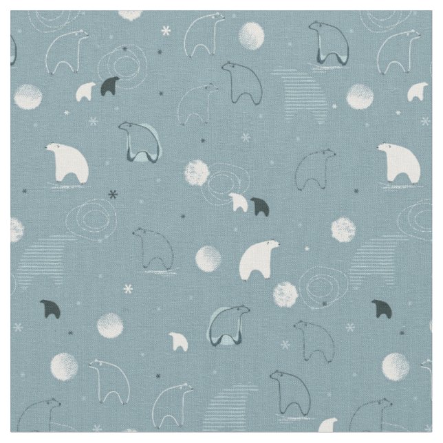 Tissu motif montrant un polaire mignon (Fermer)