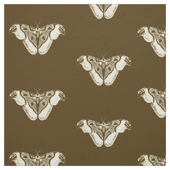 Tissu Motif moth tzigane, chocolat et beige (Échantillon)