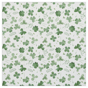 Tissu Motif mou de shamrock d'aquarelle