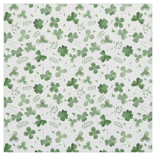 Tissu Motif mou de shamrock d'aquarelle (Échantillon)