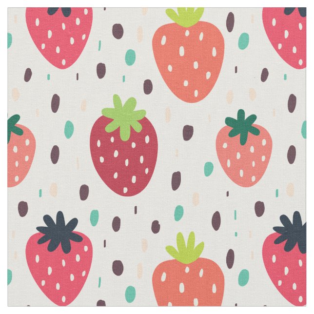 Tissu Motif mûre fraise (Fermer)