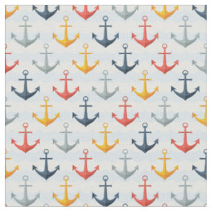 Tissu Motif nautique avec des Ancres