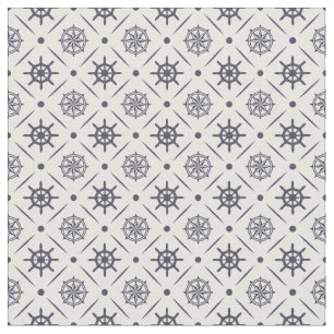 Tissu Motif nautique avec volant et boussole