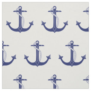 Tissu Motif nautique d'Ancre de bleu marine