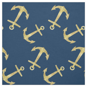 Tissu Motif nautique d'Ancre de parties scintillantes