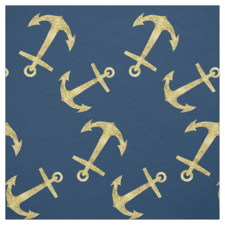 Tissu Motif nautique d'Ancre de parties scintillantes