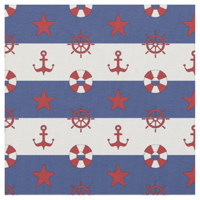 Tissu Motif nautique de bannière étoilée (Fermer)