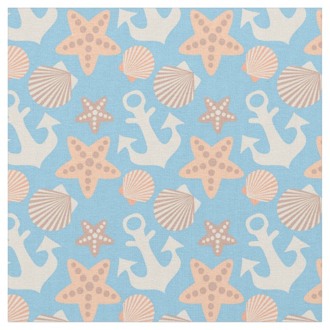 Tissu Motif nautique en pastel (Fermer)