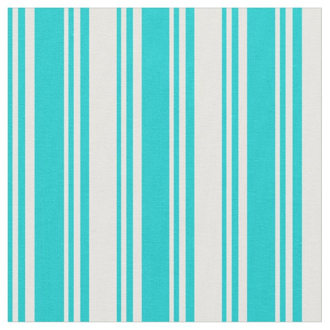 Tissu Motif noir de couleur turquoise et blanche (Fermer)