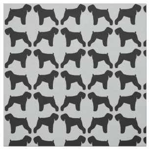 Tissu Motif noir de silhouettes de Terrier de Russe