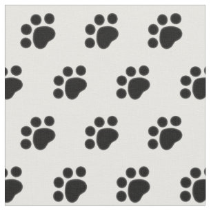Tissu Motif noir d'empreinte de patte