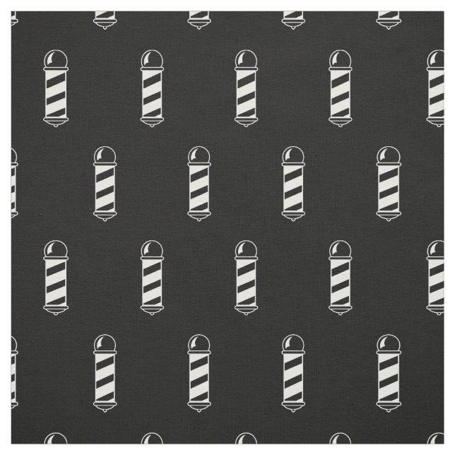 Tissu Motif noir et blanc de barbier (Échantillon)