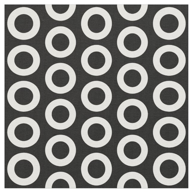 Tissu Motif noir et blanc de cercle (Fermer)