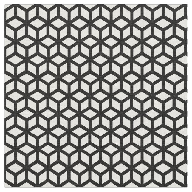 Tissu Motif noir et blanc de cube (Fermer)