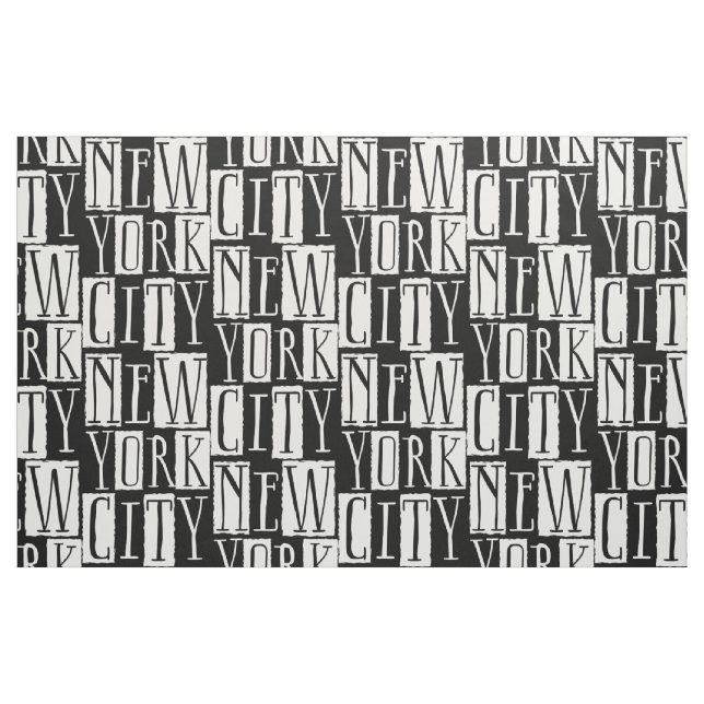 Tissu Motif noir et blanc élégant de New York City (Fat Quarter)