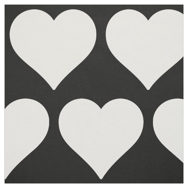 Tissu Motif noir et blanc minimal de coeurs (Échantillon)
