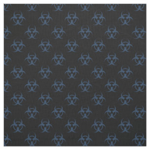 Tissu Motif noir et bleu de symbole de Biohazard