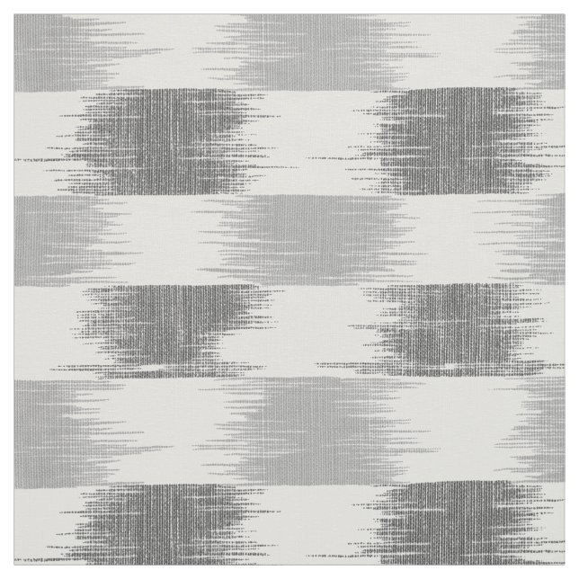 Tissu Motif noir moderne d'ikat de blanc gris (Échantillon)