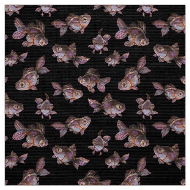 Tissu Motif noir sans couture avec poisson (Échantillon)