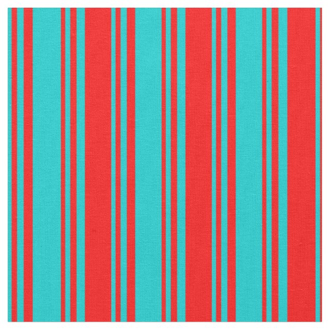 Tissu Motif noir turquoise et rouge (Fermer)