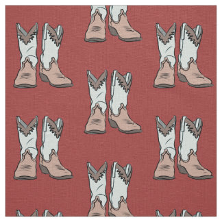Tissu Motif occidental vintage de bottes