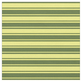 Tissu Motif Olive foncé vert et rayures jaunes