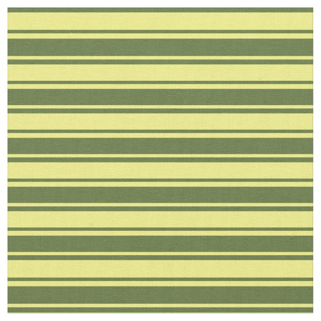 Tissu Motif Olive foncé vert et rayures jaunes (Fermer)