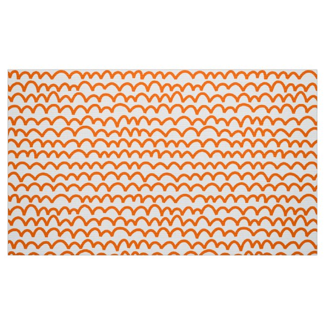 Tissu Motif ondulé - orange sur blanc (Fat Quarter)