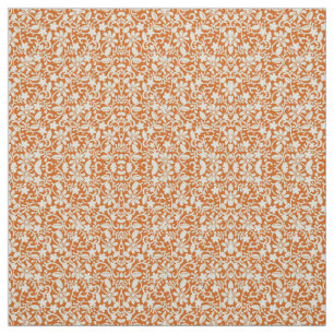 Tissu Motif orange brûlé par damassé florale chique
