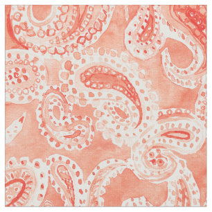 Tissu Motif orange d'aquarelle de Boho de PARTIE de