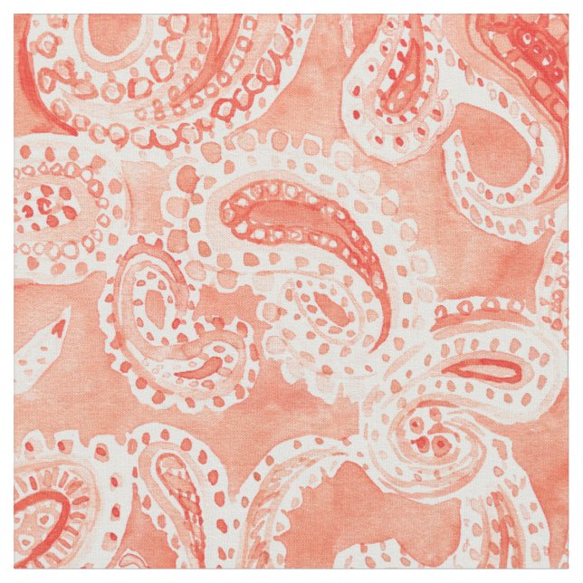 Tissu Motif orange d'aquarelle de Boho de PARTIE de (Fermer)
