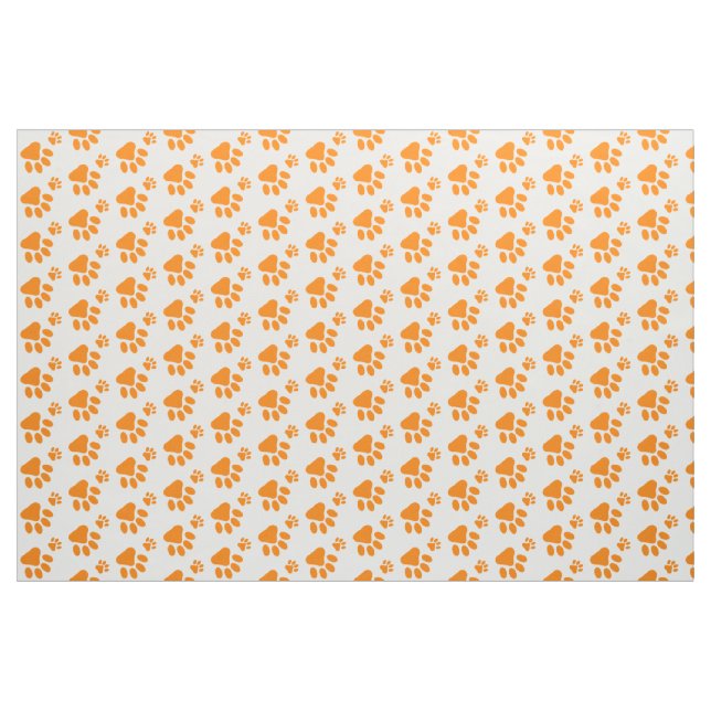Tissu motif orange d'empreinte de patte de chien (Yard)