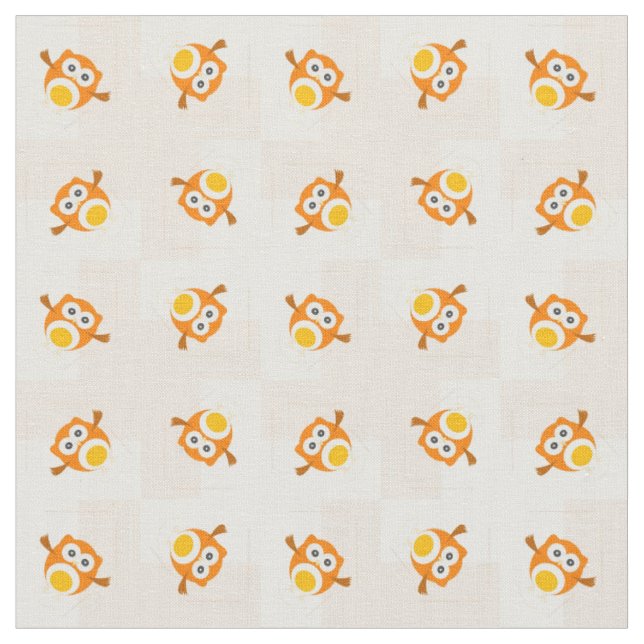Tissu Motif orange d'illustration de hibou (Fermer)