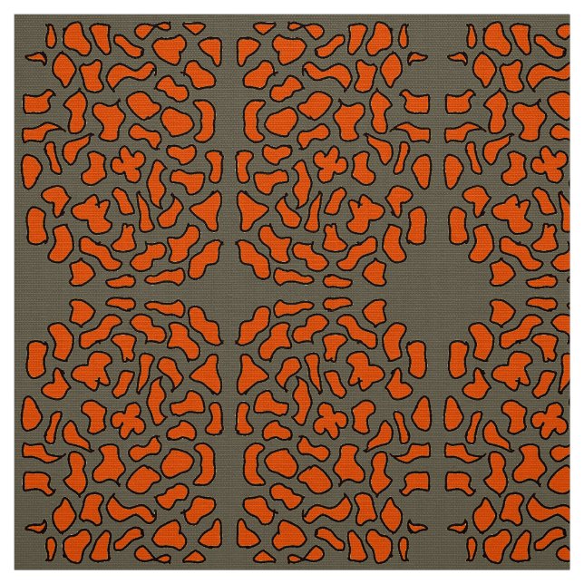 Tissu motif orange et marron (Échantillon)