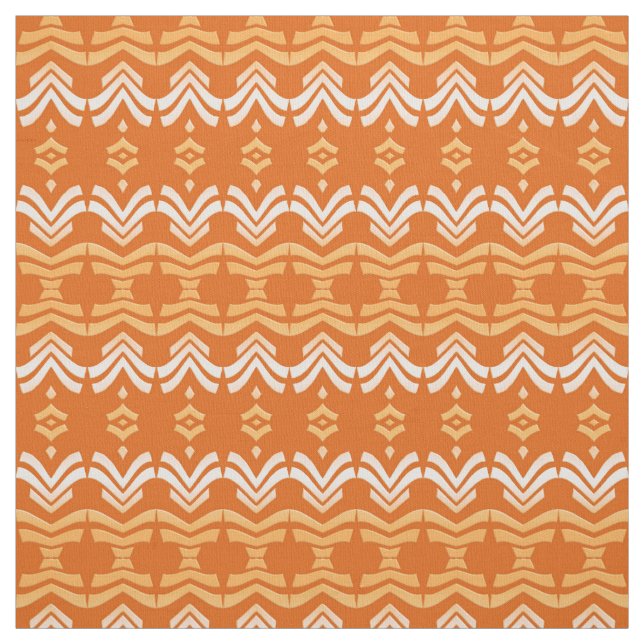 Tissu motif orange ethnique (Échantillon)