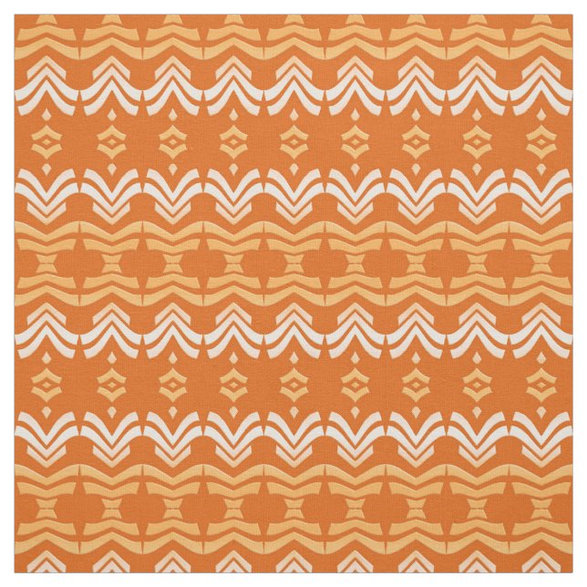 Tissu motif orange ethnique (Échantillon)