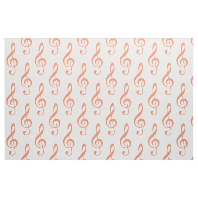 Tissu Motif Orange Treble Clef Fabric (Fat Quarter)