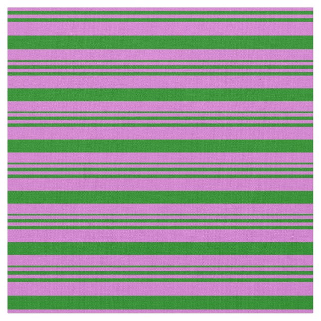 Tissu Motif orchidée et rayures de couleur verte (Fermer)